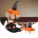thumbnail image 1 of Sombrero de bruja de Halloween para mujer | Accesorio plegable para disfraz de cosplay | Sombrero puntiagudo de 35 cm de alto | Naranja, negro, rojo y morado | Material: tafetán de poliéster |, 1 of 6