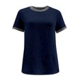 thumbnail image 4 of Women's Striped Crew Neck Short Sleeve T Shirt Casual, Made of Soft & Breathable Fabric, Versatile with Solid Colors, Available in Multiple Sizes, 4 of 4