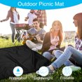 thumbnail image 4 of Uxcell 43" x 28" Beach Blanket Waterproof Picnic Mat with Carry Bag Black, 4 of 5