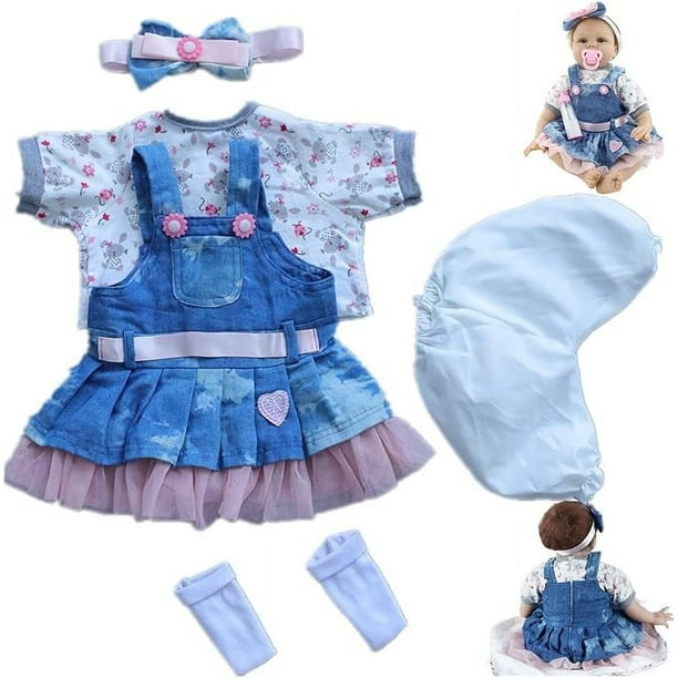 Set de ropa Reborn Baby Dolls para niña de 43 a 56 cm con accesorios