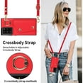 thumbnail image 6 of Phone Case for Samsung Galaxy Note 20 Ultra 5G Wallet Cover with Screen Protector Ring Stand Card Holder Crossbody Strap Cell Note20 Plus Notes 20Ultra Note20+ U + 20+ Twenty Not S20 Women Girls Red, 6 of 13