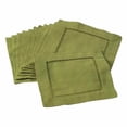 thumbnail image 5 of SARO 6100C.SE6S 6 in. Square Hemstitch Cocktail Napkin - Sea Green  Set of 12, 5 of 7