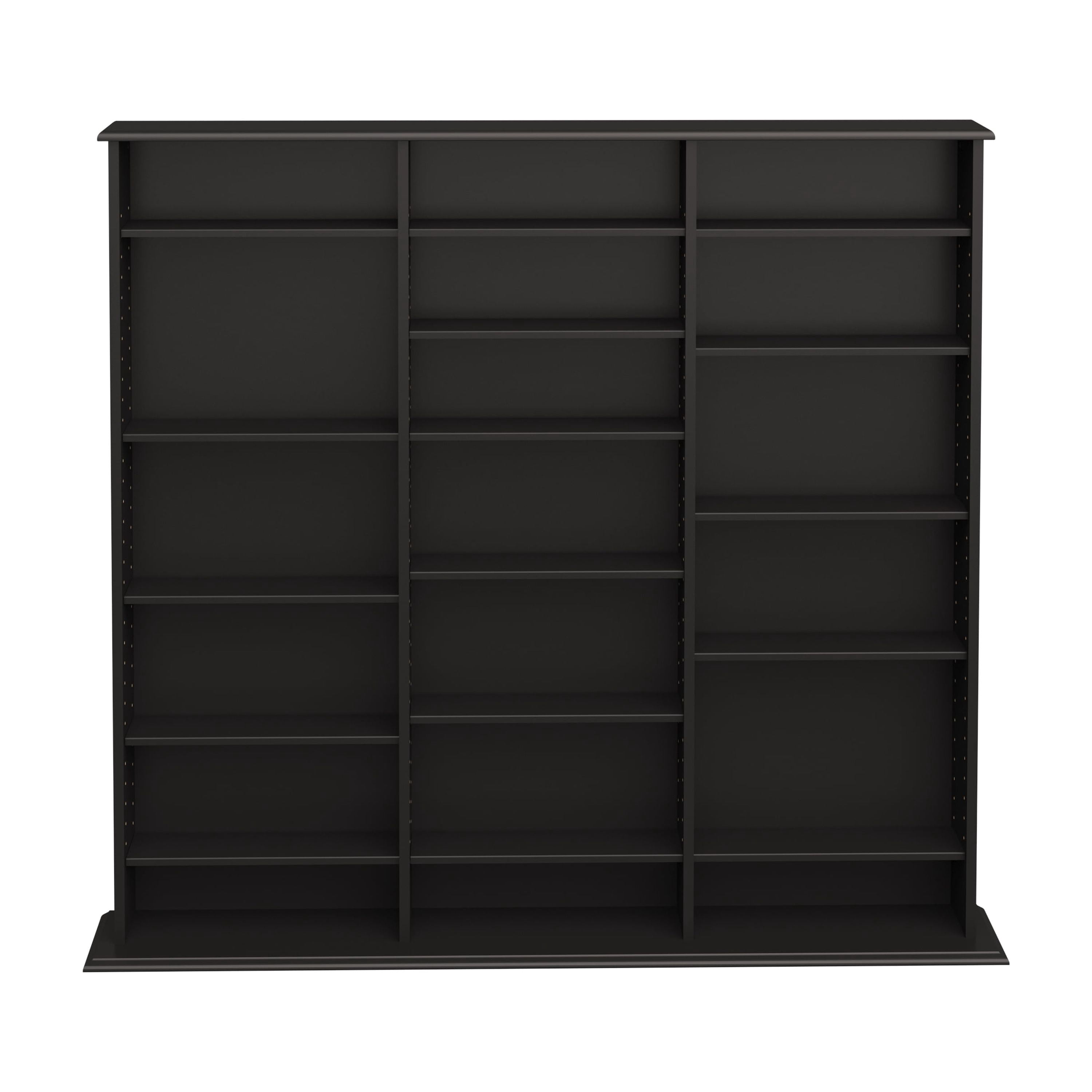 Prepac 51" Triple CD DVD Wall Media Storage Rack in Black