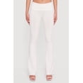 thumbnail image 3 of Women's Mid Rise Ribbed Knit Flare Leg Pants, 3 of 4