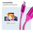 thumbnail image 6 of Powertek MFi-Certified Light-Up USB-A to Lightning Charging Cable, 5 ft, Pink, 6 of 7