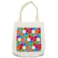 thumbnail image 1 of Geometric Tote Bag, Colorful Retro Geometric Triangle and Polygonal Mosaic Pattern Interior Design, Cloth Linen Reusable Bag for Shopping Books Beach and More, 16.5" X 14", Cream, by Ambesonne, 1 of 2