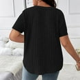 thumbnail image 4 of Ltctricy Women's Plus Size Tops 2025 Fashion Short Sleeve V Neck Ribbed Knit T Shirts Soft Casual Tunic Blouses, 4 of 7