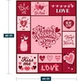 thumbnail image 2 of leyai Valentines Day Throw Blanket Twin Size Pink Plaid Love Heart Blanket Girlfriend Wife Couple Gift Blanket for Couch Bed Soft Cozy Lightweight Fuzzy Fleece Blankets and Throws 60x80, 2 of 6