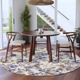 thumbnail image 3 of Round Rugs 5Ft, Vintage Purple Flower Round Area Rug Washable Indoor Throw Carpet, Farmhouse Botanical Floral Retro Soft Non Slip Circle Rug for Cabinet Bathroom Home Decor Aesthetic, 3 of 8