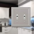 thumbnail image 3 of Amerelle 94TTN Continental Wallplate, 2 Toggle, Cast Metal, Satin Nickel, 1-Pack, 3 of 5