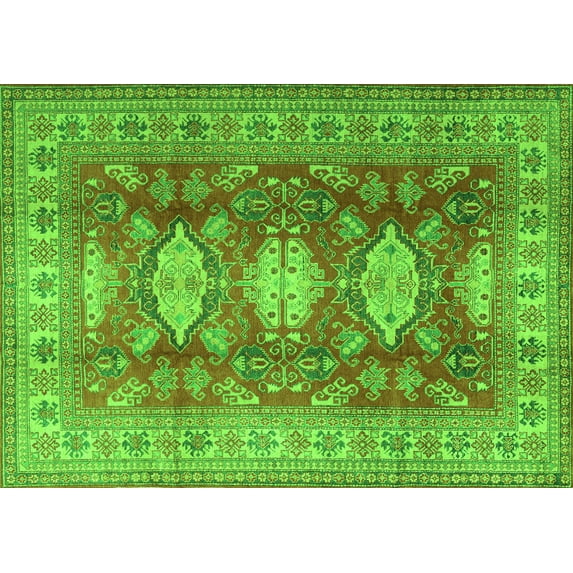 Ahgly Company Indoor Rectangle Persian Green Traditional Area Rugs, 2' x 5'