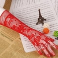 thumbnail image 3 of Limei Ladies Lace Gloves Elegant Long Gloves Courtesy Summer Gloves for Wedding Dinner Parties (White), 3 of 7