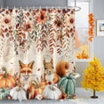 thumbnail image 2 of Shower Curtains for Bathroom-36"x72",Thanksgiving Pumpkin Fox Squirrel Waterproof Bath Curtain Grommet Shower Curtain Set, 2 of 7