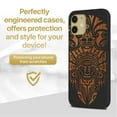 thumbnail image 2 of Case Yard Wooden Case for iPhone-12-Mini Soft TPU Silicone cover Slim Fit Shockproof Wood Protective Phone Cover for Girls Boys Men and Women Supports Wireless Charging Tribal Indian Mask Design, 2 of 7