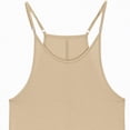 thumbnail image 4 of NIEWTR Teen Girls Summer Jumpsuits Spaghetti Strap Loose Solid Romper Kids Casual Sleeveless Overalls with Pockets(A02-Khaki,7-8 Years), 4 of 9