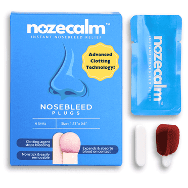NozeCalm Nosebleed Plugs with Clotting Agent – 6 Count – Fast-Acting, Non-Stick for Kids & Adults