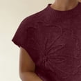 thumbnail image 5 of XUNKUSGA Going Out Tops for Women Fashion 3D Floral Short Sleeve Sweaters for Women Summer Lightweight Comfortable Casual Loose Crewneck Knit Tops,Wine,S, 5 of 7