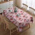 thumbnail image 2 of Pink Cow Strawberry Scarf Pattern Rectangle Tablecloth 60"x84",Waterproof Polyester Rectangle Table Cloth, Wipeable Spillproof Polyester Tablecloth for Dining, Camping, Indoor and Outdoor, 2 of 5