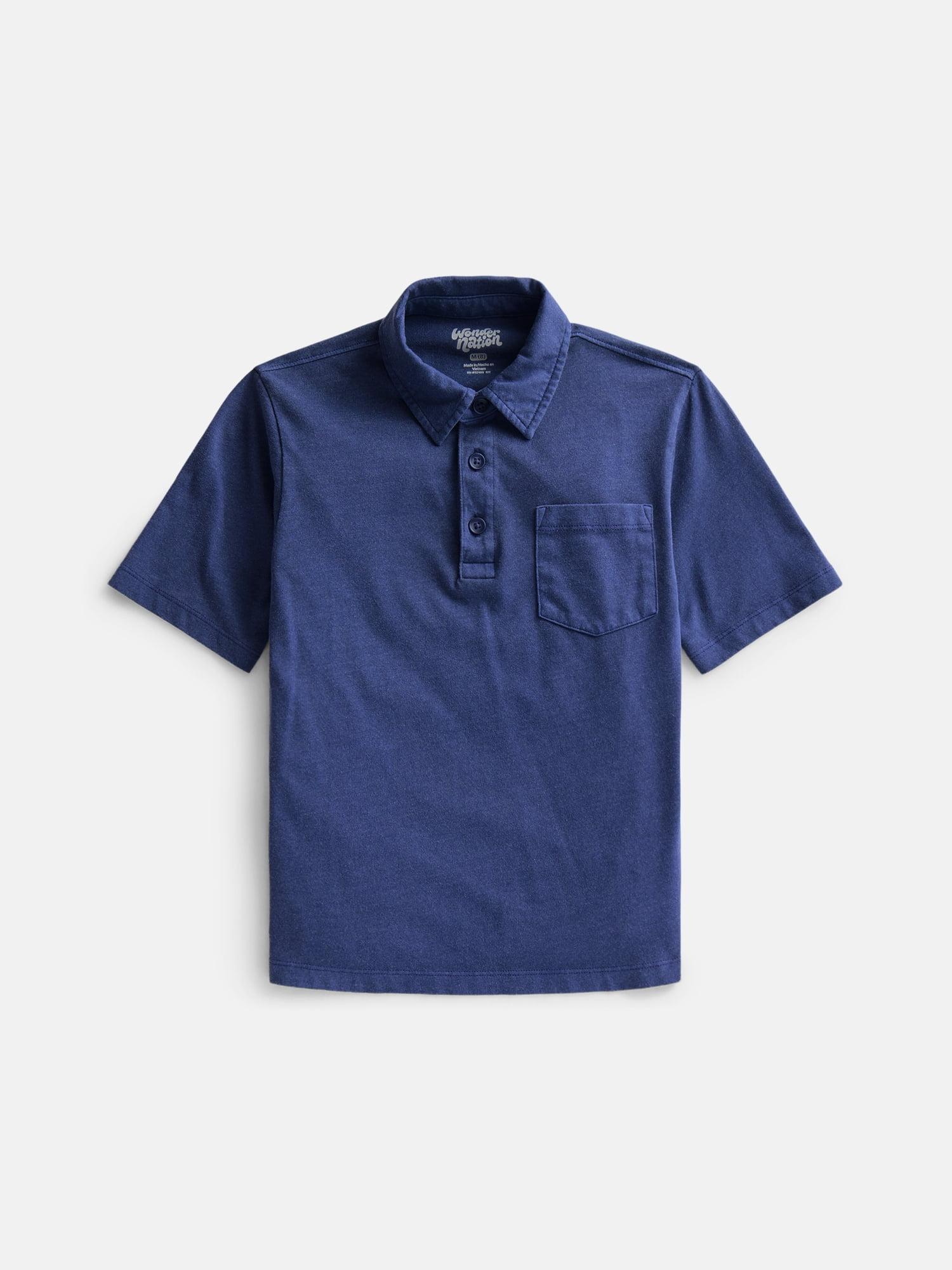 Wonder Nation Boys' Garment Dye Polo Shirt, Sizes XS-XXL