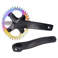 thumbnail image 2 of Plato y manivela negros para bicicletas Juego de bielas de una sola velocidad de aluminio de 38 dientes, 2 of 8