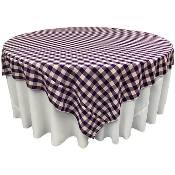 Tccheck72x72 Purplek23 Polyester, What Size Tablecloth For 44 X 72 Table