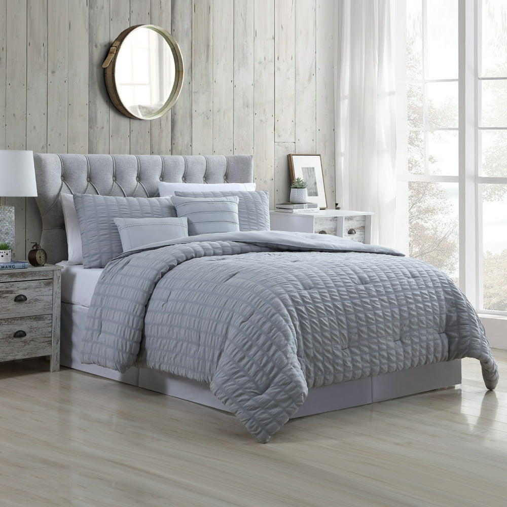 Modern Threads 5 Piece Textured Technique Comforter Set, Kane Gray