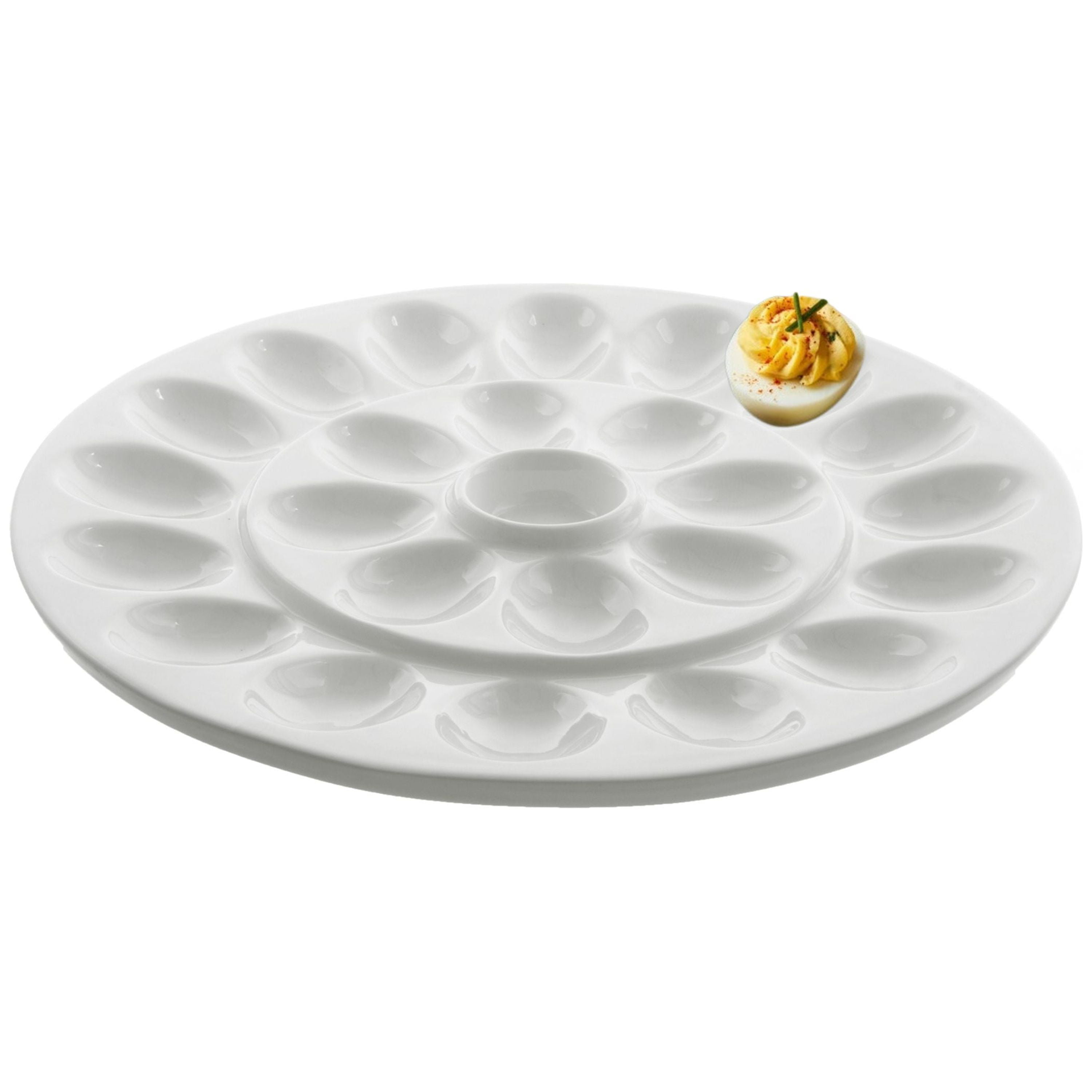 10 Strawberry Street Whittier Egg Platter, White