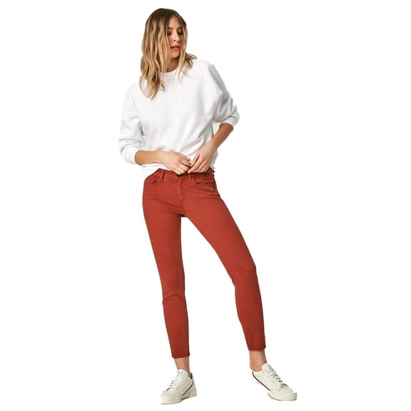 Mavi Women's Alexa Burnt Henna Sateen 34/28 Mid Rise Super Skinny Pants