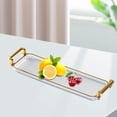 thumbnail image 6 of Rectangular Serving Platters Breakfast Plate Platter with Handles Dessert Tray Jewelry Tray Vanity Tray for Office Living Room Dressing Room Clear, 6 of 9