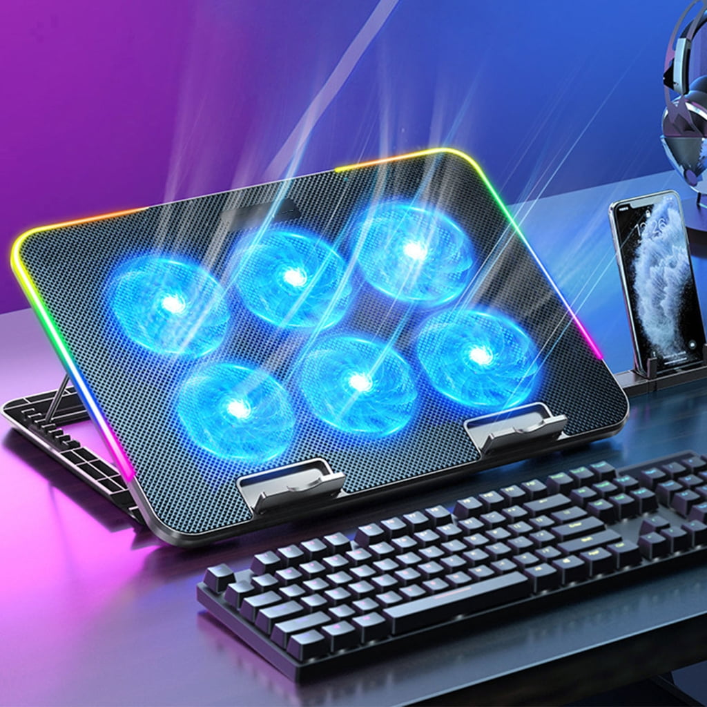 Zeiwohndc RGB Laptop Cooling Pad Gaming Laptop Cooler Laptop LED Fans Cooling Stand