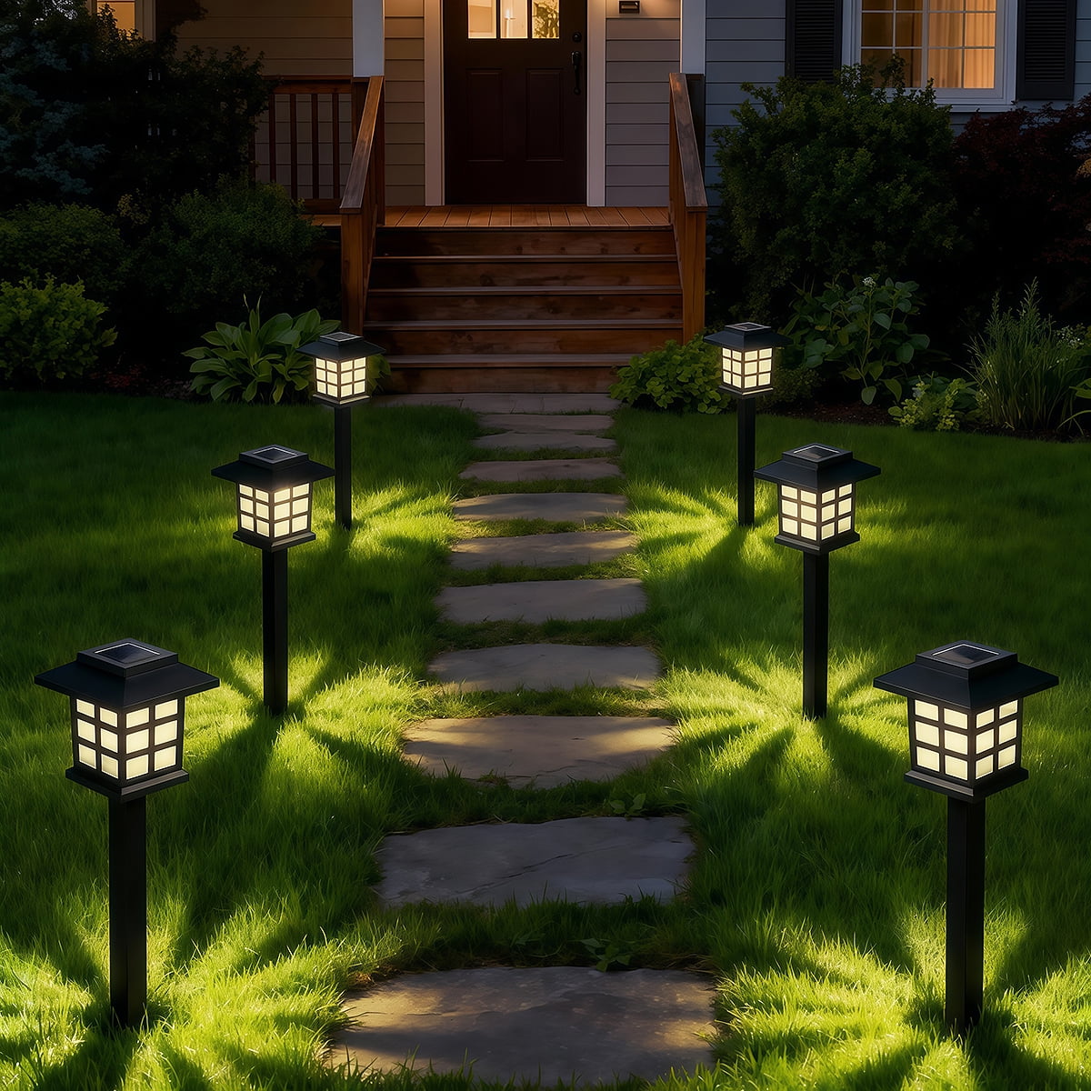 24 Pack Solar Lights Outdoor Decorative, Solar LED Waterproof Pathway Lights Outdoor, Solar Powered Retro Garden Yard Lights for Garden, Landscape, Path, Yard, Patio, Warm