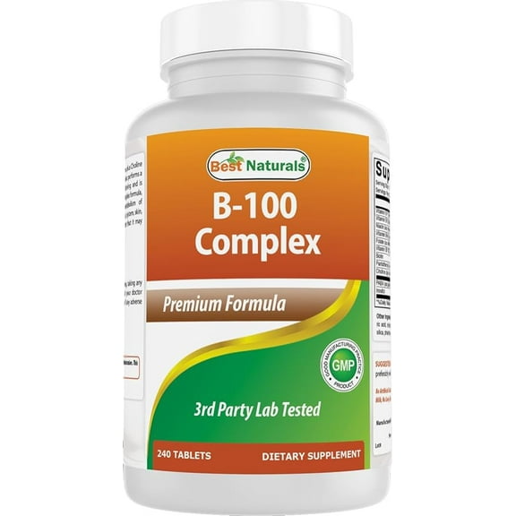 Best Naturals Vitamin B Complex with Inositol, PABA 240 Tablets - Made in The USA - Non-GMO & Gluten Free