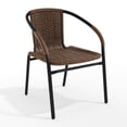 thumbnail image 2 of Flash Furniture Commercial Grade Medium Brown Rattan Indoor-Outdoor Restaurant Stack Chair, 2 of 12