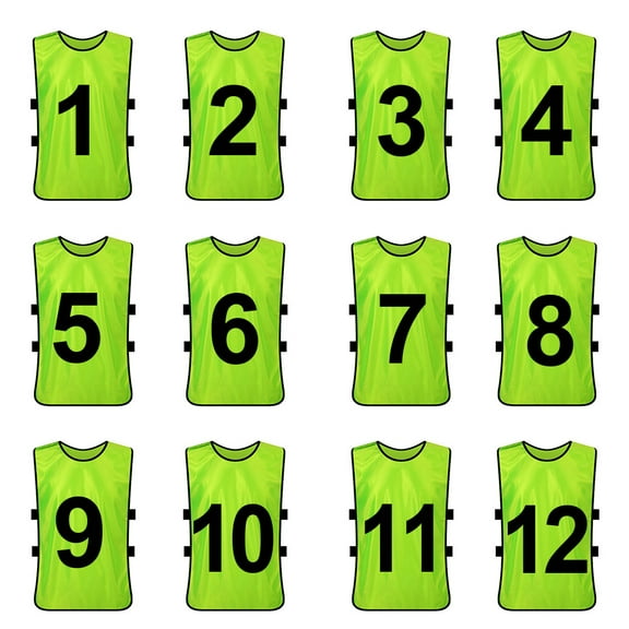 TOPTIE Sets of 12 Blank Training Vest, Soccer Pinnies