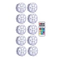 thumbnail image 1 of 10leds RGB Submersible Light Underwater LED Night Light Swimming Pool Light For Outdoor Vase Fish Tank Pond Disco Wedding Party ,Easy to Install, 1 of 7