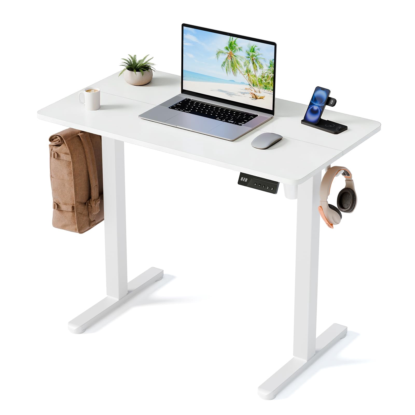 Atlantic Sit Stand Height Adjustable Desk with Side Crank and