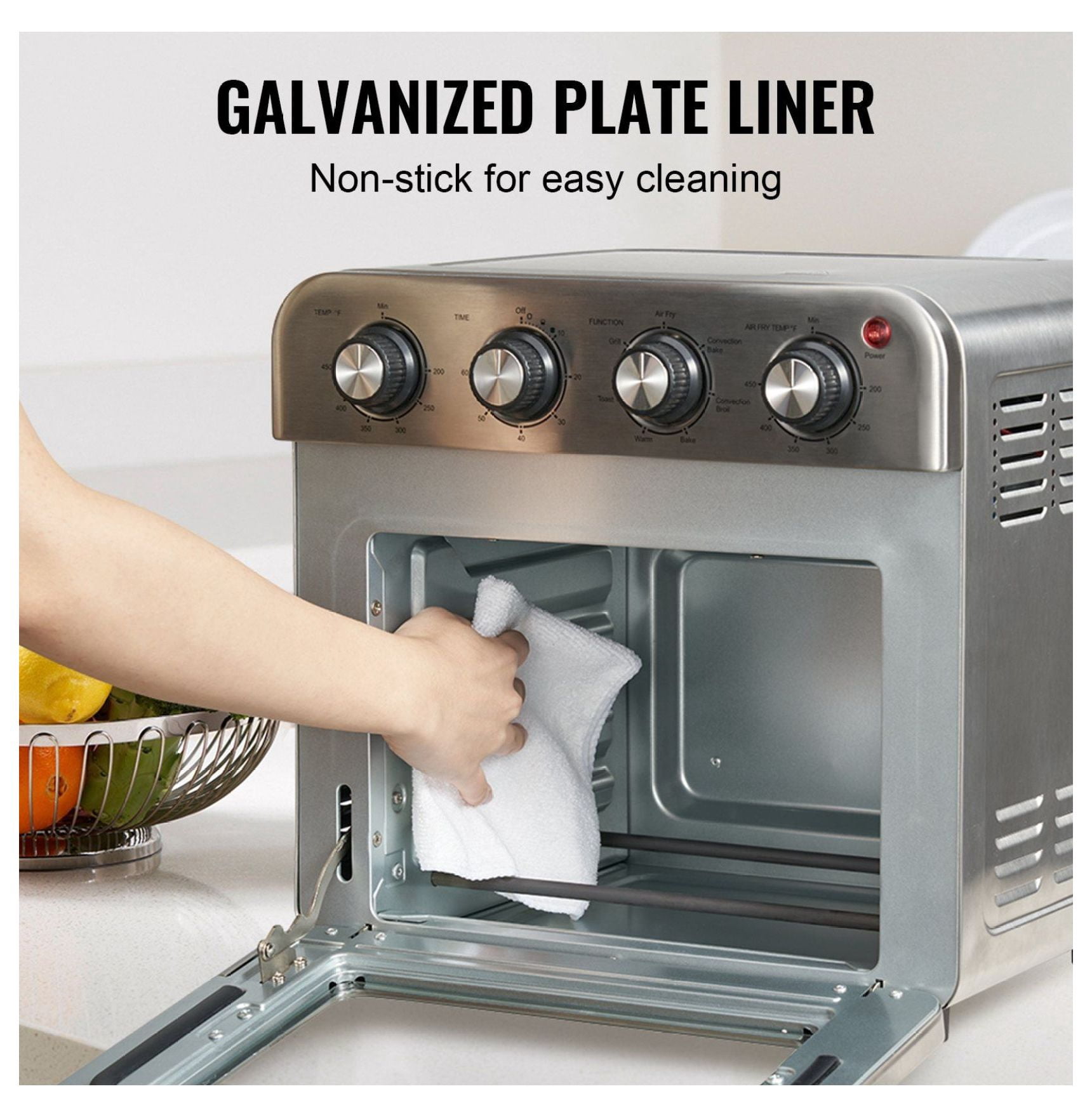 Air Fryer Toaster Oven 18L, 1700W Convection Oven Combo, 7-in-1 Countertop Oven with Grill, Pizza Pan & Gloves, 6-Slice Toast, 10-inch Pizza