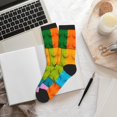 thumbnail image 6 of Vsdgher Colorful Building Blocks Unisex Crew Socks Lightweight Breathable Ventilation Ankle Socks, Mid-calf socks for Daily, 6 of 7