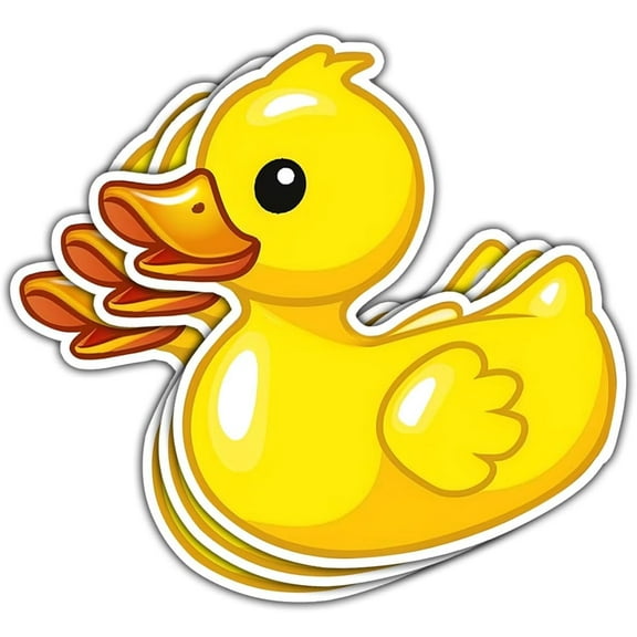 (3Pcs) Yellow Duck Sticker Funny Meme Cute Duck Decal, Duck Vinyl Sticker, Rubber Duck Sticker, Find The Duck Vinyl Sticker - Stickers for Laptop Water Bottle Phone Car Window Helmet 3 Inches (D1)