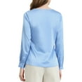 thumbnail image 3 of INSPIRE CHIC Women's Tie Neck Long Sleeve Elegant Button Cuff Office Shirt XS Light Blue, 3 of 8