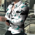 thumbnail image 1 of Camisa de solapa de manga larga con estampado de colores y parches geométricos 3D más vendida para hombre, ropa de diseñador para ocio callejero de Vaion para hombre, 1 of 6