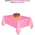 thumbnail image 4 of 54" x 72" Rectangle Disposable Plastic Table Covers Wipe Clean Party Table Cloth Covers (Hot Pink), 4 of 7
