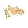 thumbnail image 4 of Grade-A Teak Dining Set: 10 Seater 11 Pc: 118" Rectangle Table And 10 Wave Stacking Arm Chairs Outdoor Patio WholesaleTeak #51WV2411, 4 of 7