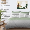 thumbnail image 4 of Sage Green Grey Ombre Duvet Cover Set, Modern Ombre Abstract Art Soft Duvet Cover California King Bedding Set 4 Pieces, 1 Quiltcover and 2 Pillowcases with Zipper, 1 Bed Sheet for All Seasons, 4 of 9