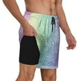 thumbnail image 3 of Balery Beautiful Glitter Mens Swim Trunks Swim Shorts for Men Quick Dry Inseam Beach Shorts with Compression Liner Pocket-Small, 3 of 9