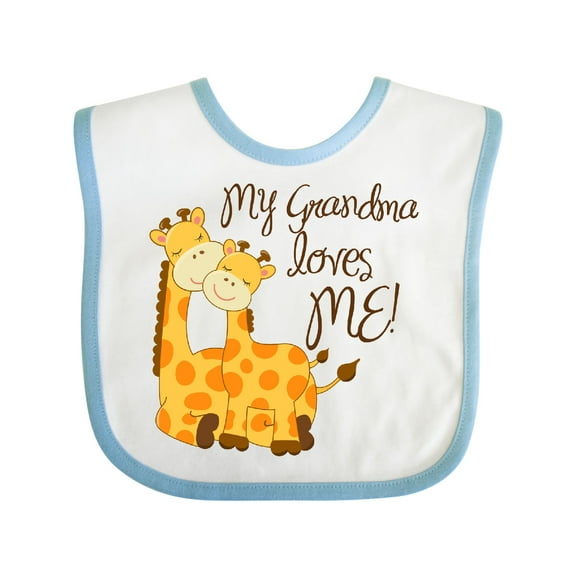 Inktastic My Grandma Loves Me Boys or Girls Baby Bib