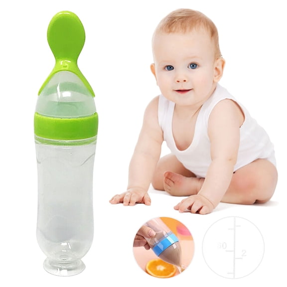 Clearance Tableware under $5,Children With Suction Cup Rice Paste Bottle Children Training Silicone Baby Bottle Spoon Auxiliary Food Bottle Can Stand