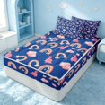 thumbnail image 3 of Erosebridal Cute Rainbow Zipper Twin Comforter Sets with Fitted Sheet and 2 Pillowcases, Cartoon Flamingo Zipper Bedding Set, Navy Reversible, Royal Blue Pink, Navy Reversible, 3 of 7