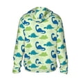 thumbnail image 3 of Kll Cute Dinosaur Blue Green Print Men'S Women’s Upf 50+ Sun Protection Outdoor Hoodie Jacket Long Sleeve Fishing Hiking Performance Shirt- Medium, 3 of 8