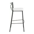 thumbnail image 3 of Modern Charlotte 30" Contemporary Fixed-Height Barstool In Black Metal And White Faux Leather - Set Of 2, 3 of 7